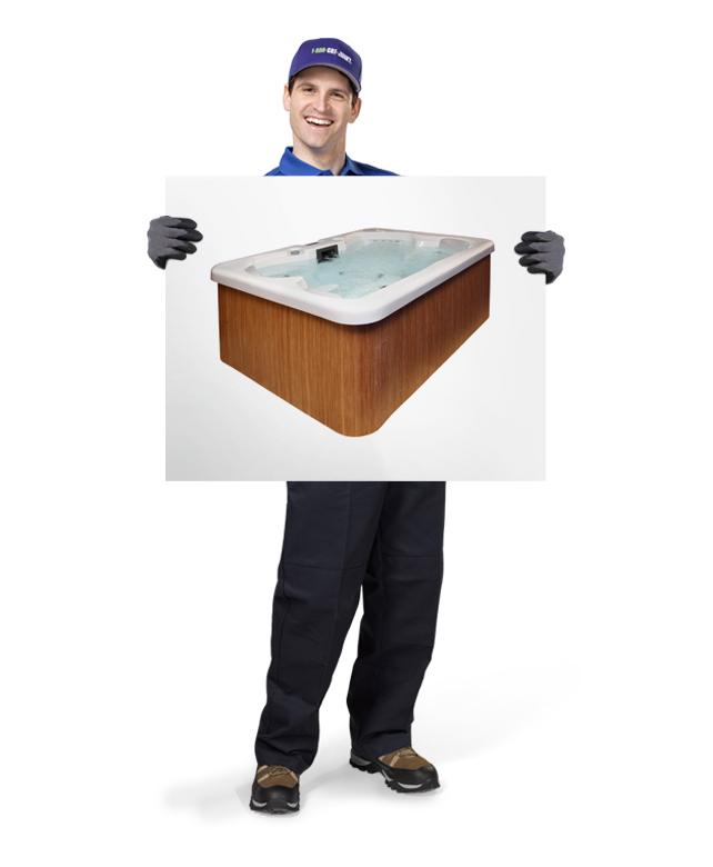 Hot Tub removal and disposal by 1-800-GOT-JUNK? truck team member