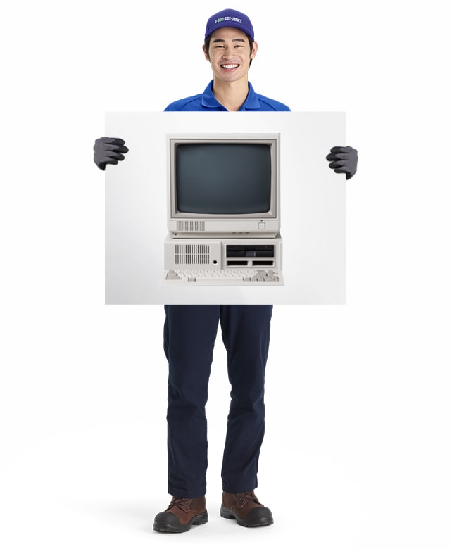 Electronics for removal disposal and recycling by 1-800-GOT-JUNK? truck team member