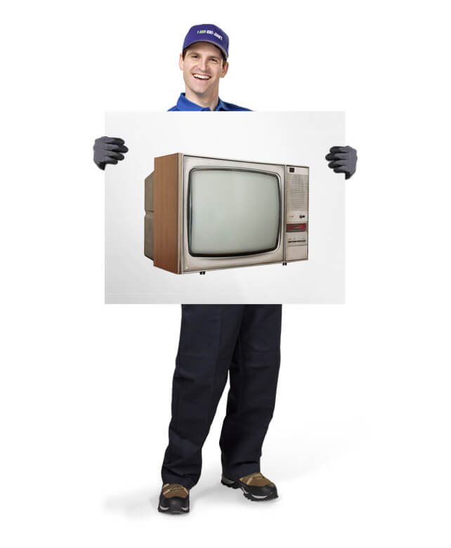 TV Television for removal and disposal or recycling by 1-800-GOT-JUNK? truck team member